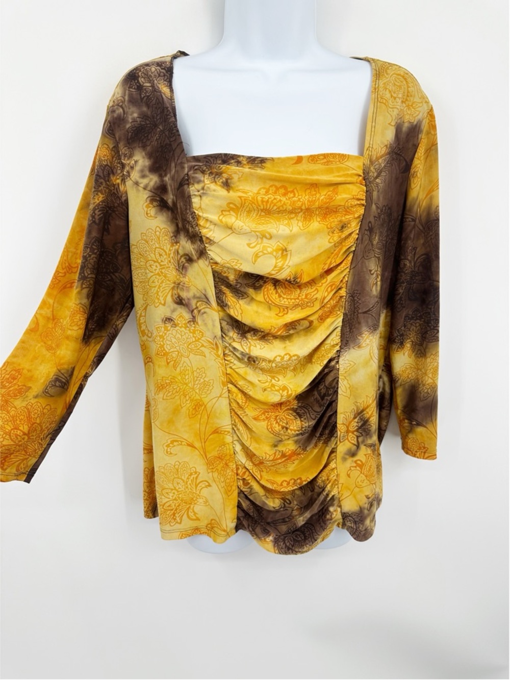 Vintage Y2K Cato Floral Marble Shirt Size XL Whimsical Fairycore Festival